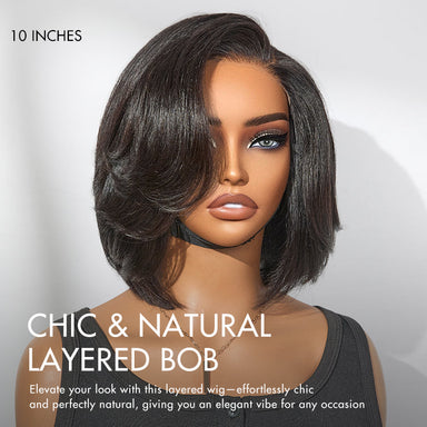 Chic & Natural Layered Bob Wig Pre-Cut Minimalist HD Lace Glueless Wig- US Only