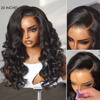 AiryFit Scalp Care Wigs - Deep Parting Loose Body Wave Human Hair Wig 11x6 Frontal HD Lace Glueless Wig