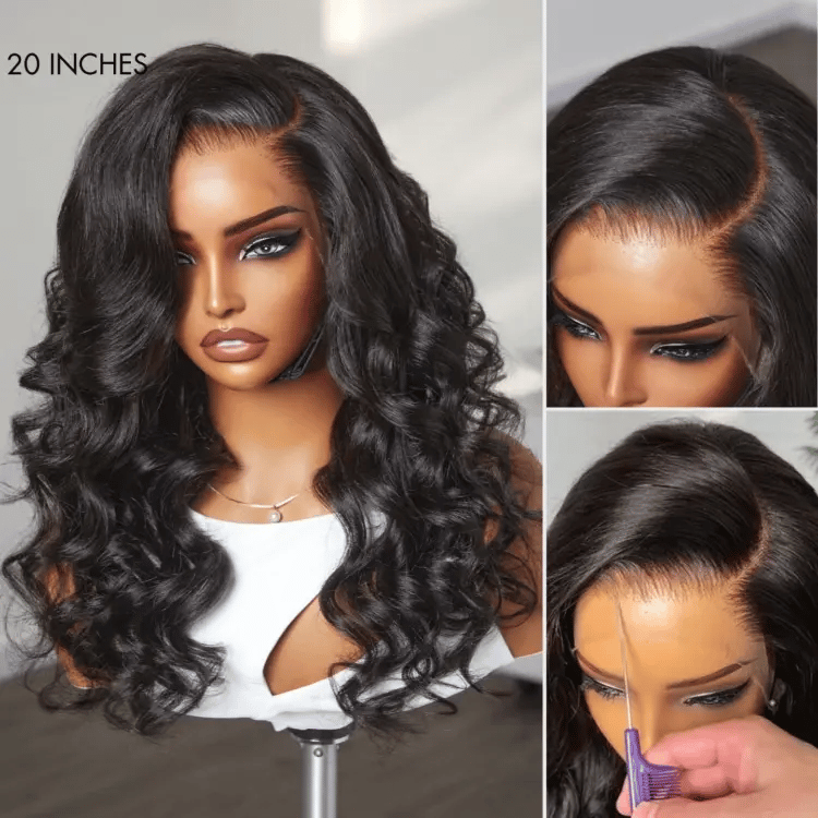 AiryFit Scalp Care Wigs - Deep Parting Loose Body Wave Human Hair Wig 11x6 Frontal HD Lace Glueless Wig