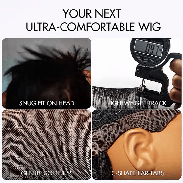 AiryFit Scalp Care Wigs | Silky Blunt Cut Bob Snugfit Glueless Minimalist HD Lace Short Wig Pre-Cut Lace  - US Only