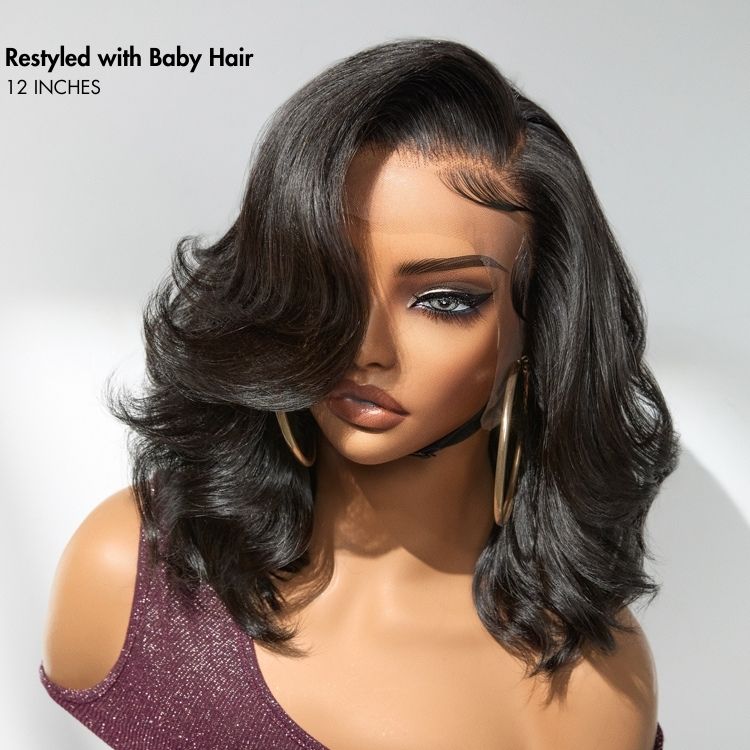 Melted Hair Natural Black Body Wave Wig Glueless 13x4 Frontal Wig