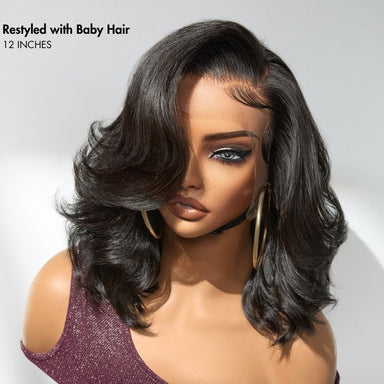 Melted Hair Natural Black Body Wave Wig Glueless 13x4 Frontal Wig