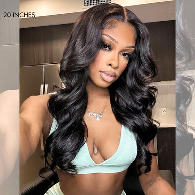 Melted Hair 100% Natural Black Body Wave Wig Glueless V Part Wig