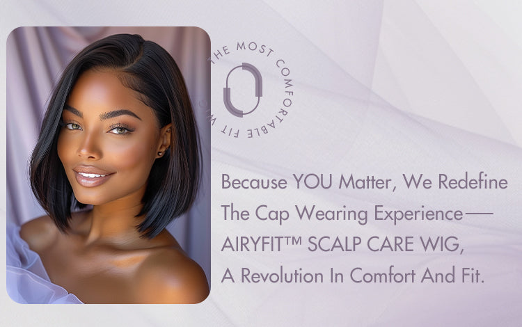 AiryFit™ Scalp Care Wigs | Silky Blunt Cut Bob Snugfit Glueless Minimalist HD Lace Short Wig Pre-Cut Lace - US Only-19