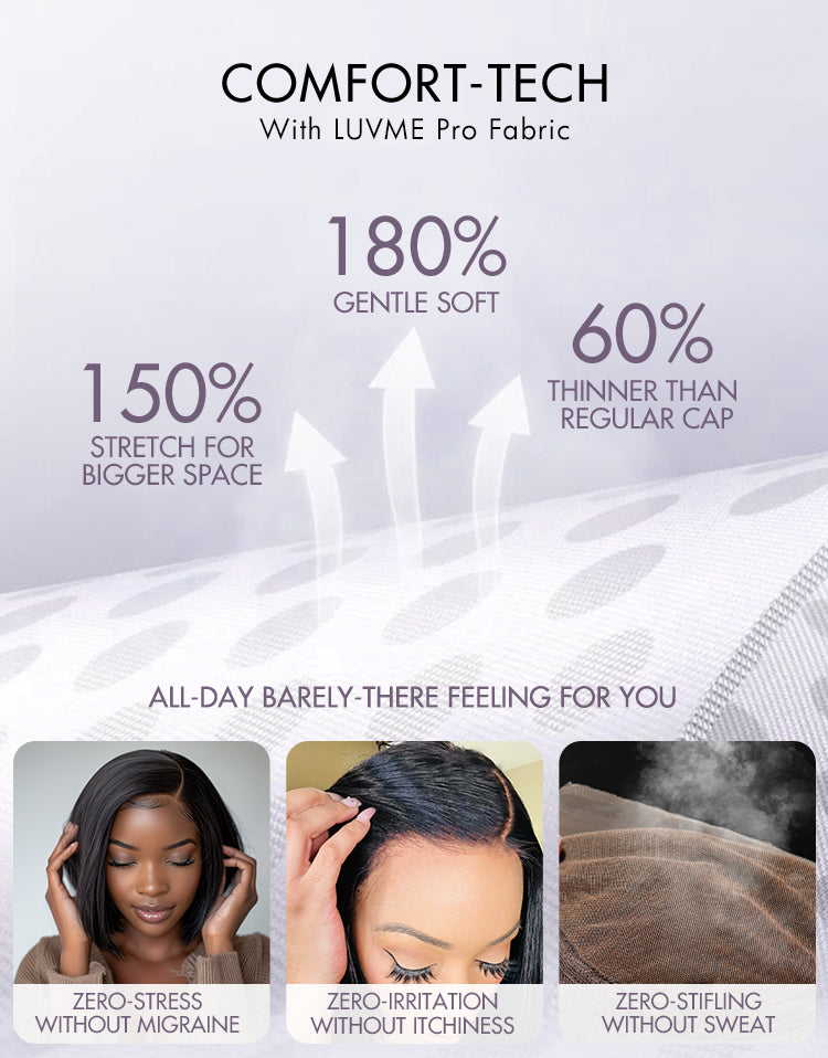 AiryFit™ Scalp Care Wigs | Silky Blunt Cut Bob Snugfit Glueless Minimalist HD Lace Short Wig Pre-Cut Lace - US Only-21