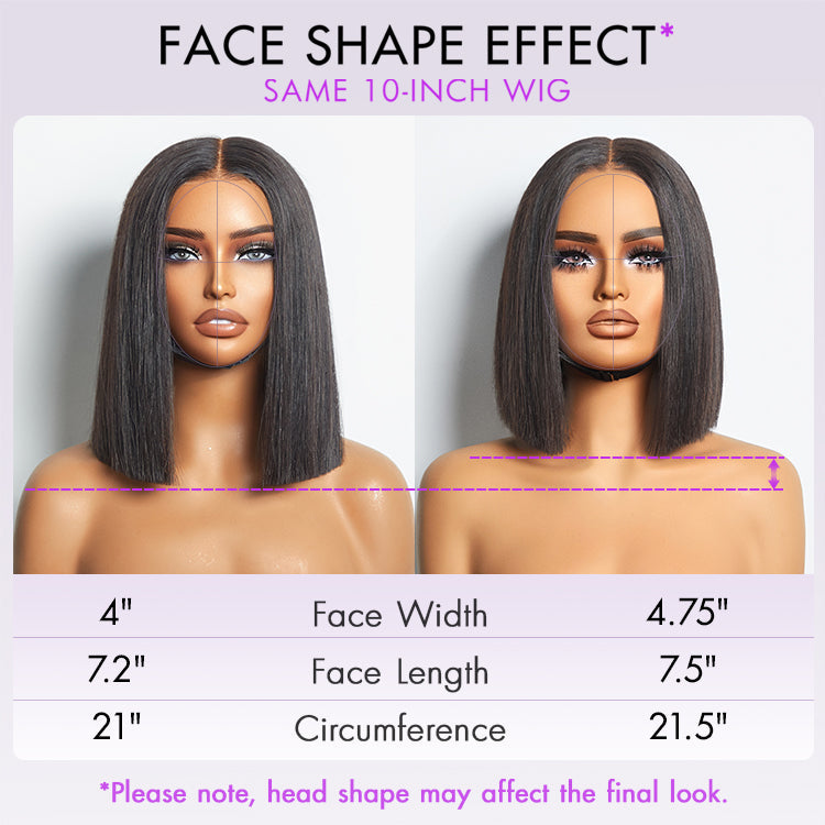 Halo Hair Style Hair 180% Density Beginner Friendly Glueless Silky Blunt Cut 4x4 Closure Bob Wig 100% Human Hair | Upgraded 2.0 - US Only