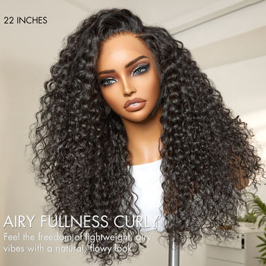 AirFit Scalp Care Wigs - Deep Parting Water Wave Human Hair Wig Glueless 11x6 Frontal HD Lace Curly Wig