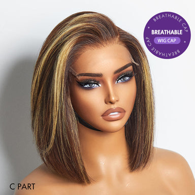 Special Deal | Halo Hair Style Hair PartingMax Glueless Wig Silky Blunt Bob Cut 7x6 Closure HD Lace Wig Breathable Cap