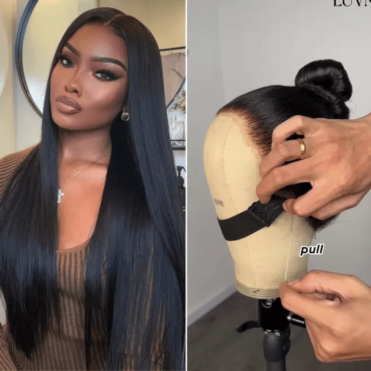 Melted Hair Natural Black Water Wave Wig Full Lace Wig