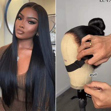 Melted Hair Natural Black Water Wave Wig Full Lace Wig