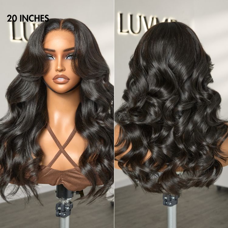 Trendy Layered Cut Loose Body Wave 5x5 Closure HD Lace Glueless Mid Part Long Wig - US Only