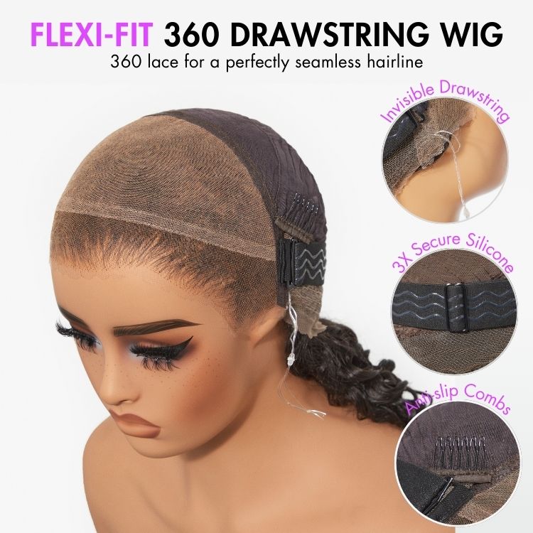 PreMax Wigs - Flexi-Fit Invisi Drawstring Cap 360 HD Lace Loose Body Wave Wig Restyle Friendly - US Only