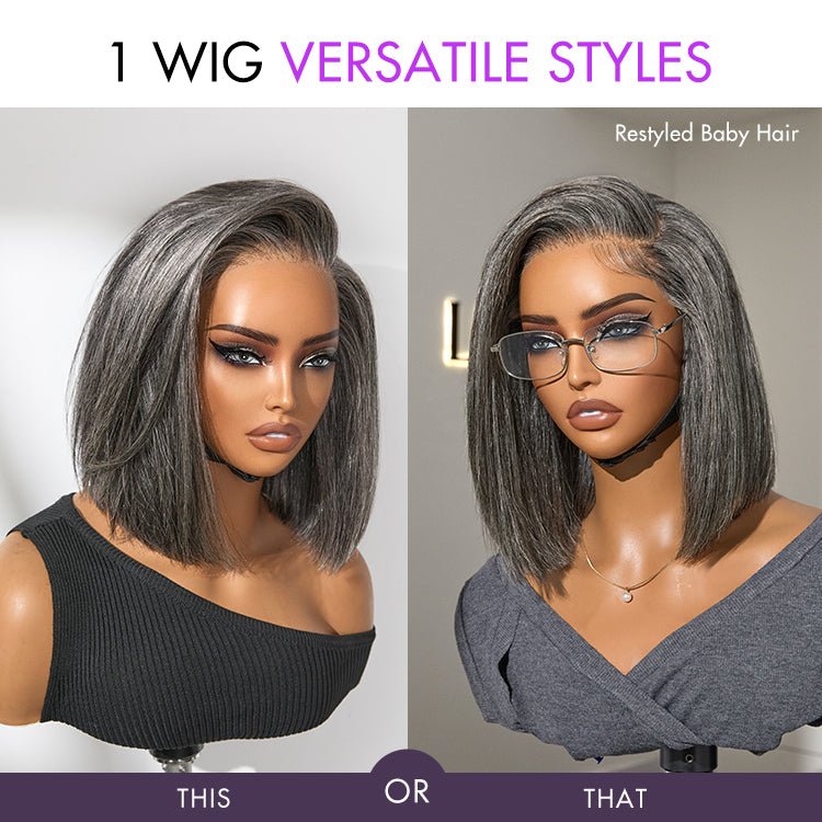 AiryFit Scalp Care Wigs | Silky Blunt Cut Bob Snugfit Glueless Minimalist HD Lace Short Wig Pre-Cut Lace  - US Only