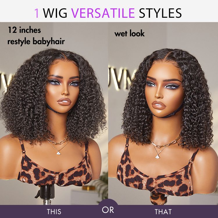 Crownease Go Natural Ease | Soft Kinky Curly Glueless 5x5 Closure HD Lace Wig Ready to Go