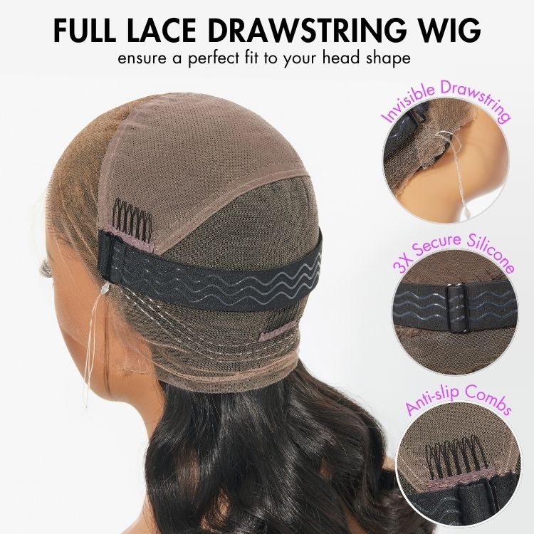 Exclusive Sale | Halo Hair Style Hair Full Lace Classy Natural Black Body Wave / Straight Free Parting Half Up Half Down Wig