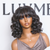 Mature Lady Short Loose Wave Minimalist Lace Wavy Bob Wig with Bangs - US Only