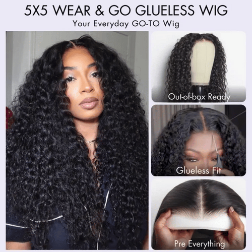 AiryFit Scalp Care Wigs | Effortless Water Wave Snugfit Glueless 5x5 Closure Pre-Cut Lace Curly Wig