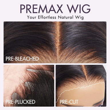 New Customers Only | PreMax Wigs - Halo Hair Style Hair Body Wave / Straight Glueless 13x4 Frontal Lace Long Wig Pre-Cut Lace