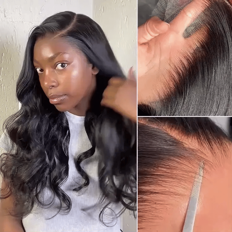 New Customers Only | PreMax Wigs - Halo Hair Style Hair Body Wave / Straight Glueless 13x4 Frontal Lace Long Wig Pre-Cut Lace
