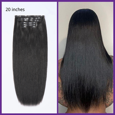 Melted Hair Natural Black Body Wave Clip-In Extensions – Style 9306