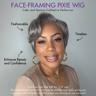 New Customers Only | Salt and Pepper Short Pixie Cut Wig Glueless Minimalist HD Lace Grey Wig Pre-Cut Lace