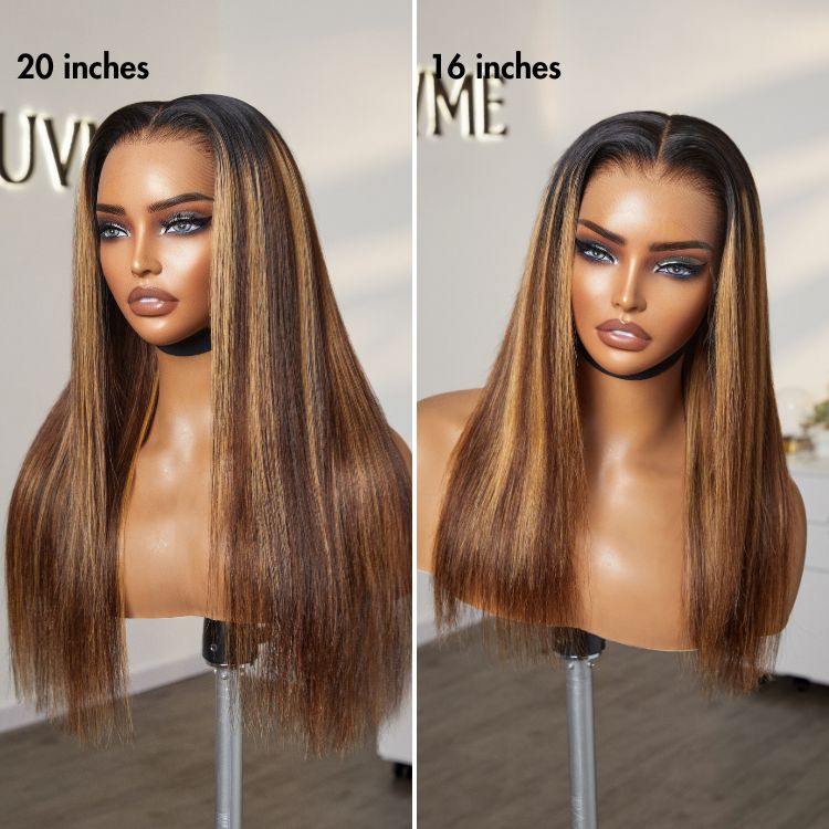 PreMax Wigs - Blonde Highlight Silky Straight Ear-to-ear Glueless 13x6 Frontal HD Lace Long Wig Pre-Cut Lace