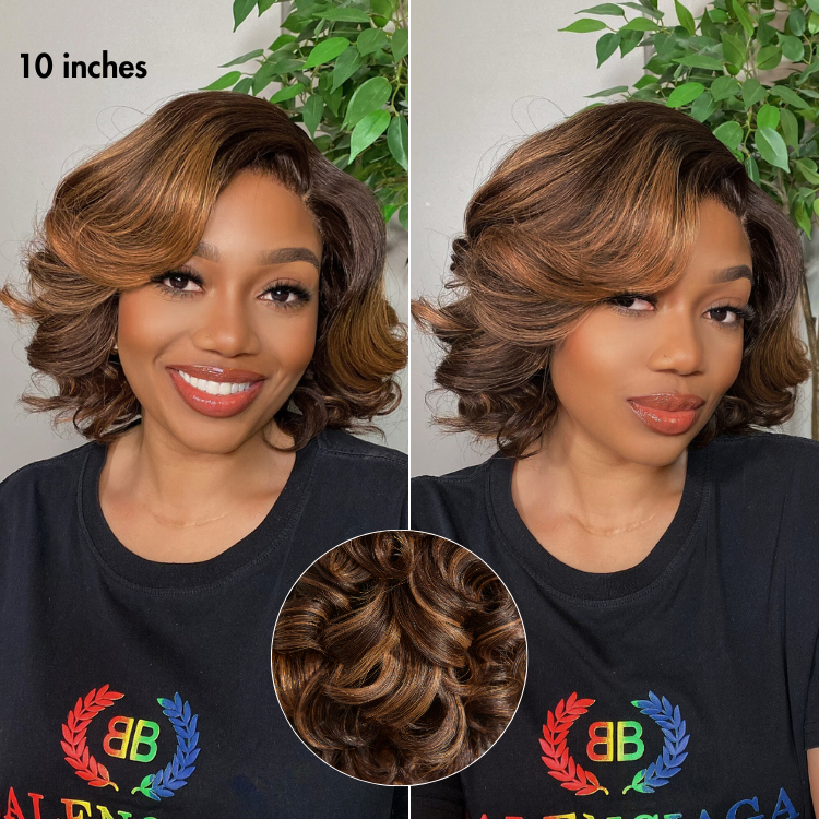 New Customers Only | 1 SEC INSTALL WIG | Mature Boss Brown Ombre Highlight / Natural Black Loose Wave Glueless Minimalist HD Lace Wig
