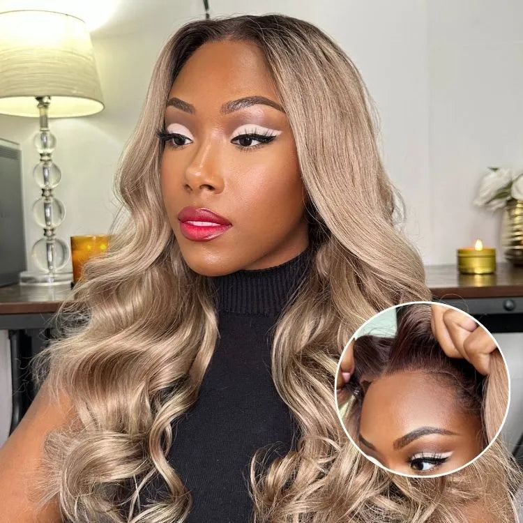 VIP DAY ONLY - Ash Blonde Loose Body Wave 5x5 Closure Pre-Cut Lace Glueless Wig Breathable Cap