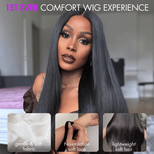 AiryFit Scalp Care Wigs - Silky Straight Middle Part Glueless 5x5 Closure Lace Long Wig Pre-Cut Lace