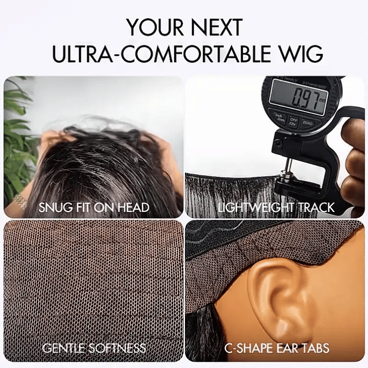 AiryFit Scalp Care Wigs - Silky Straight Middle Part Glueless 5x5 Closure Lace Long Wig Pre-Cut Lace
