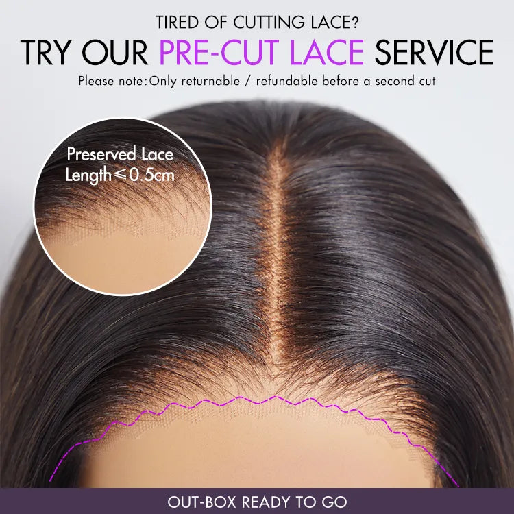 VIP ONLY | Silky Straight Middle Part Glueless 5x5 Closure Lace Long Wig Pre-Cut Lace