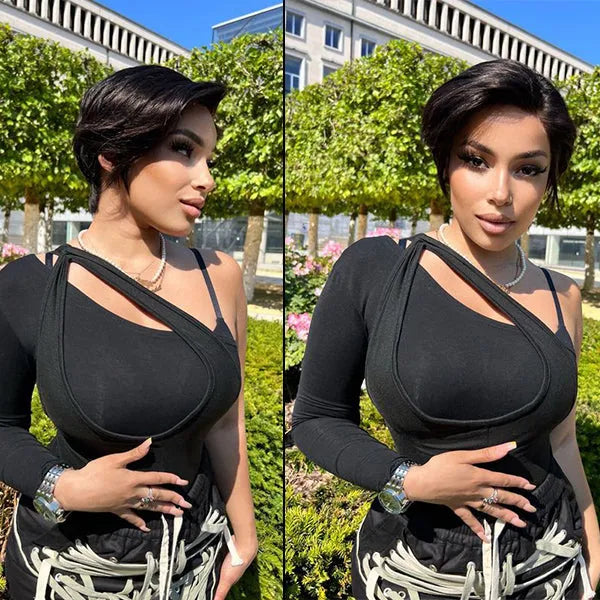 New Customers Only | Affordable Pixie Cut Minimalist HD Lace Glueless Wig Pre-Cut Lace
