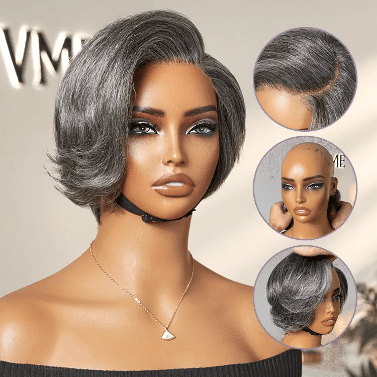 Melted Hair 150% Natural Black Short Cut / Bob Wig Glueless Minimalist Lace Pre-Cut Lace Wig – Style 0186