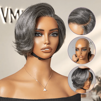 Melted Hair 150% Natural Black Short Cut / Bob Wig Glueless Minimalist Lace Pre-Cut Lace Wig – Style 0186