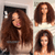 180% Density Copper Highlight Kinky Curly Glueless 5x5 Lace Closure Wig Pre-Cut Lace