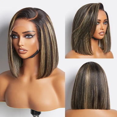 Melted Hair 150% Natural Black Short Cut / Bob Wig Glueless Minimalist Lace Pre-Cut Lace Wig – Style 1658