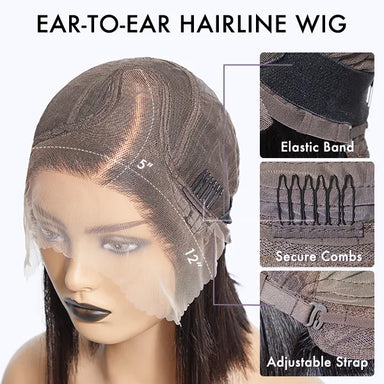 New Customers Only | PreMax Wigs - Natural Black / Blonde Highlight C Part Glueless Lace Front Bob Wig