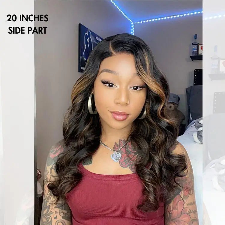 PreMax Blonde Mix Black Loose Wave Glueless 5x5 HD Lace Closure Wig Large & Small Cap - US Only