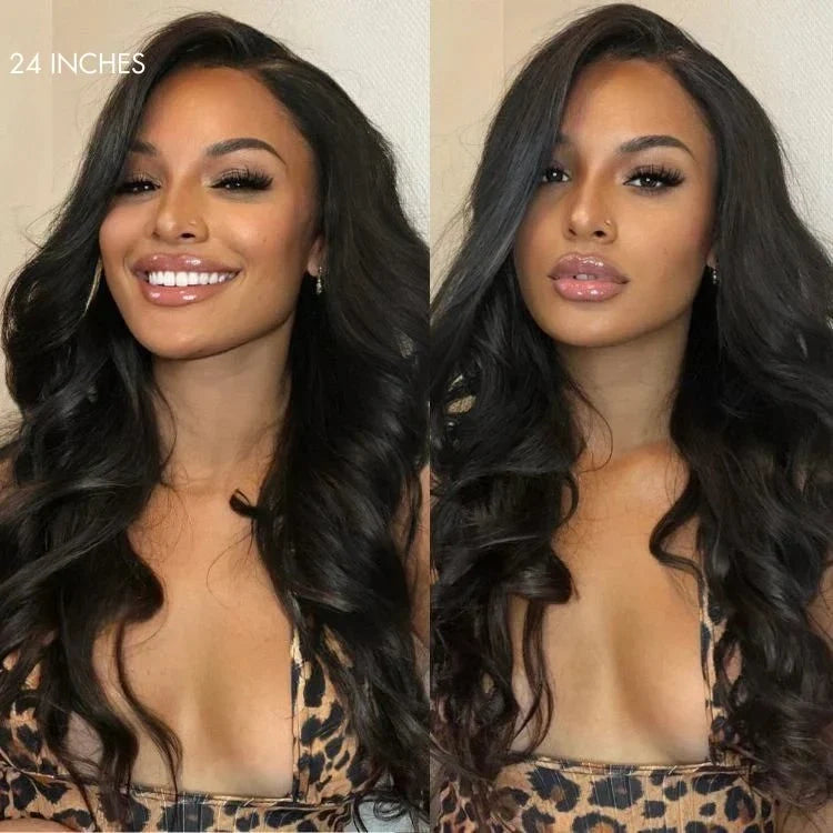 Melted Hair 100% Natural Black Body Wave Wig Glueless 13x4 Frontal Wig