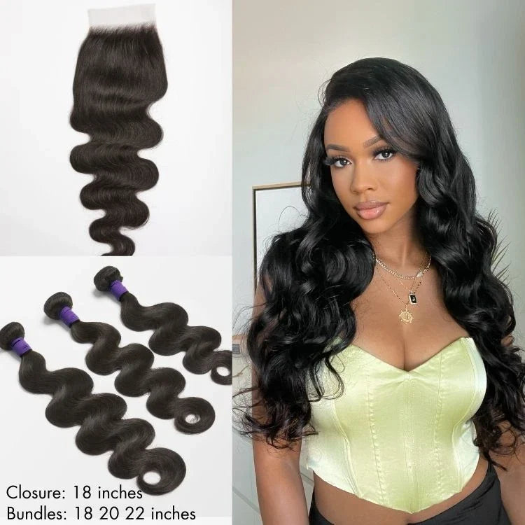 Melted Hair Natural Black Body Wave Hair Bundles – Style 8186