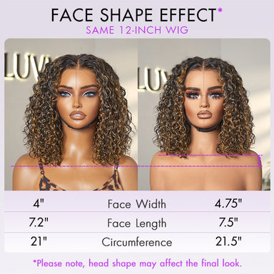 New Customers Only | Brown Highlight / Natural Black / Blonde Highlight Deep Curly Glueless 5x5 Closure Pre-Cut Lace Wig