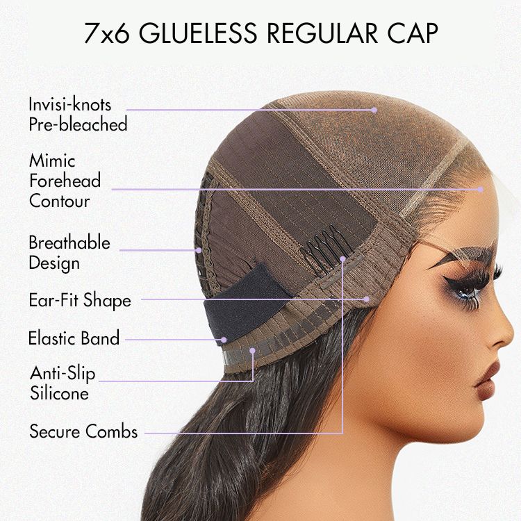 Halo Hair Style All-Day Comfort Wig 180% Density Honey Golden Blonde Loose Body Wave 7x6 Closure HD Lace Human Hair Wig Pre-Cut Lace