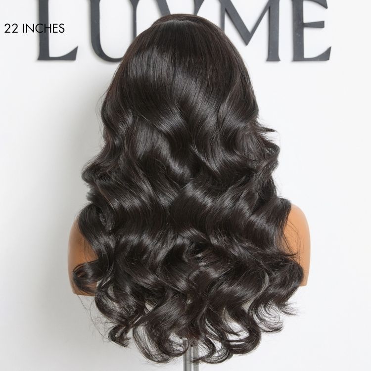 Halo Hair Style All-Day Comfort Wig 180% Density Butterfly Cut Layered Loose Body Wave Glueless 7x6 Closure HD Lace Human Hair Wig Pre-Cut Lace