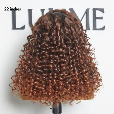 Halo Hair Style Hair PartingMax Glueless Wig Ombre Copper Brown Water Wave 7x6 Closure HD Lace Wig  - US Only