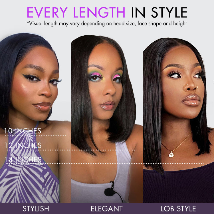 AiryFit Scalp Care Wigs | Silky Blunt Cut Bob Snugfit Glueless Minimalist HD Lace Short Wig Pre-Cut Lace  - US Only