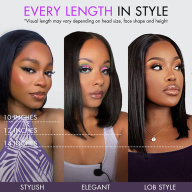 AiryFit Scalp Care Wigs | Silky Blunt Cut Bob Snugfit Glueless Minimalist HD Lace Short Wig Pre-Cut Lace  - US Only
