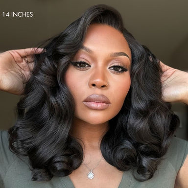 Halo Hair Style All-Day Comfort Wig 200% Density Voluminous Loose Body Wave Glueless Minimalist HD Lace Wig Pre-Cut Lace