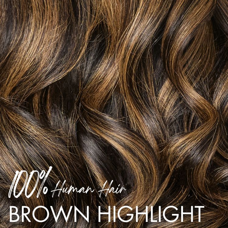 Halo Hair Style All-Day Comfort Wig 200% Density Brown Highlight Loose Body Wave Glueless Minimalist HD Lace Wig Pre-Cut Lace