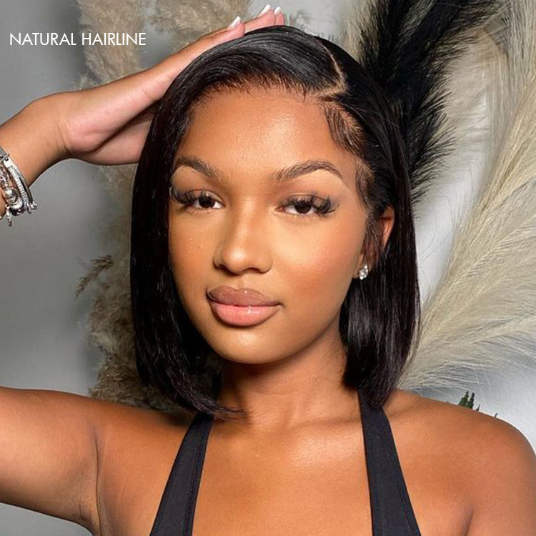 Special Deal | Halo Hair Style Hair PartingMax Glueless Wig Silky Blunt Bob Cut 7x6 Closure HD Lace Wig Breathable Cap