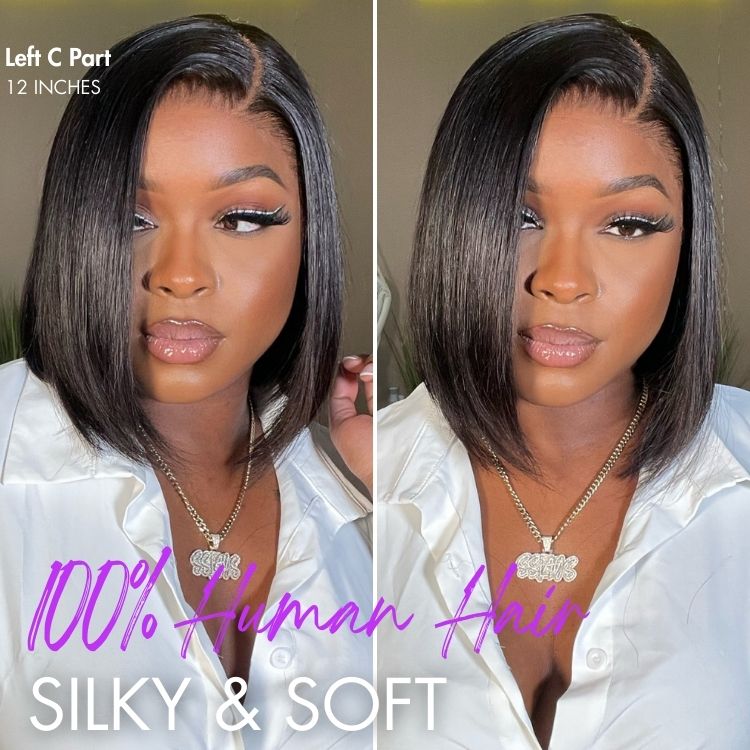 Special Deal | Halo Hair Style Hair PartingMax Glueless Wig Silky Blunt Bob Cut 7x6 Closure HD Lace Wig Breathable Cap